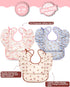 Lictin Baby Bibs for Girls Waterproof - 3 Pack Mess Proof Bib, Oil-proof Toddler Feeding Bib with Adjustable Closure, Baby Bibs for Eating 6-36 Mo...