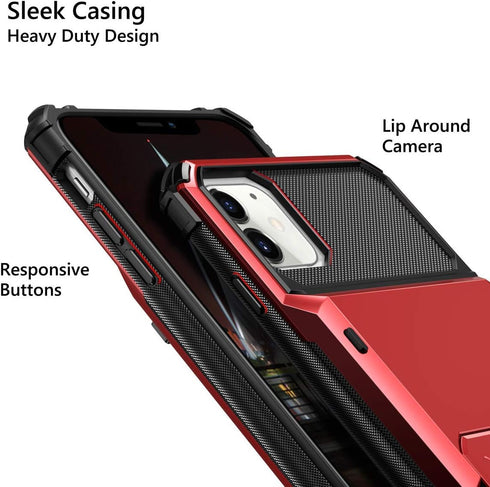 Vofolen Case for iPhone 11 Case Wallet 4-Card Holder ID Slot Flip Door Hidden Pocket Anti-Scratch Dual Layer Hybrid TPU Bumper Armor Protective Ha...