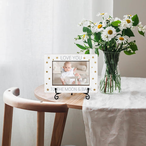 Baby Wooden Photo Frame Mothers Day Gifts Love Gifts for Mom Grandma Nana, Wooden Photo Frame with Iron Stand for Tabletop or Desktop Display, Hom...
