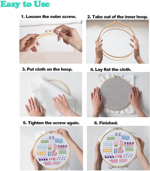 SONGHEARR 3 Sets Embroidery Kits for Beginners - Beginners Embroidery Stitch Practice Kits - Embroidery Starter Kits Craft Kits - Birthday Gifts f...