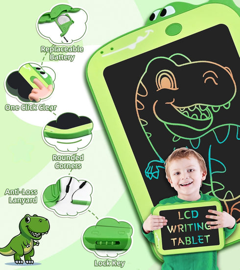AiTuiTui LCD Writing Tablet Kids Toys for Girls Boys Age 2-3 Gift Ideas, Dinosaur Colorful Doodle Board Educational Learning Toys for Children 3 4...