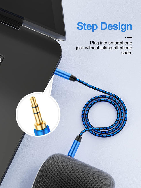 Aux Cord 6.6 ft 2Pack, 3.5mm Audio Cable Aux Cable for Car,Nylon Braided Audio Cable 3.5mm Male to Male for Headphone, Speaker, Phone, Car Stereo...