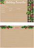 Kraft Look Holiday Favorites Recipe Cards / 50 Rustic Faux Kraft Christmas Recipe Card Pack / 4" x 6" Flat Double Sided Vintage Design Baking Dire...