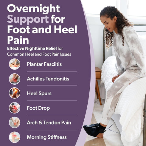 BraceAbility Plantar Fasciitis Night Splint Sock - Soft Plantar Fascia Boot for Sleeping, Achilles Tendonitis Relief, Foot Drop, Heel Pain - Plant...