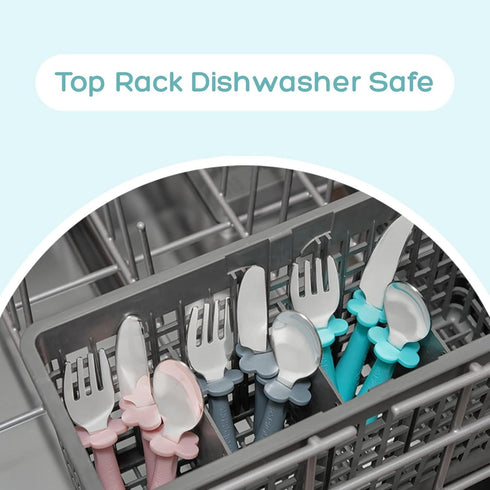 Grabease Toddler Silverware Set Forks Spoons and Knives Set Toddler Utensils Feeding Supplies, BPA and Phthalates-Free, Dishwasher Safe, Teal...