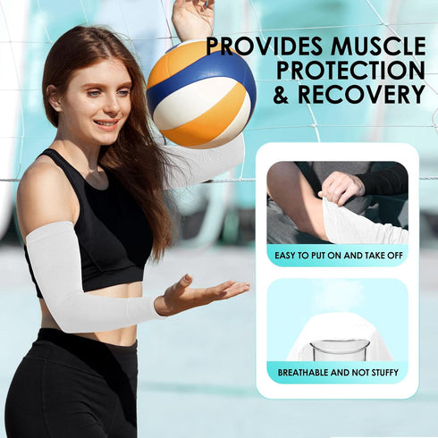 4 Pairs UV Sun Protection Arm Sleeves for Men Women, Compression Cooling Sun Sleeves - Sports - Workouts - Tattoo Cover...