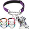 Dark Purple Martingale Collar for Dogs, Reflective Nylon Dog Collar Adjustable Stainless Steel Chain Collar Female No Pull Pet Training Collar for...