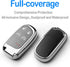 Compatible with Jeep Key Fob Cover with Leather Keychain Soft TPU Protection Key Case for Grand Cherokee Renegade Chrysler 200 300 Dodge RAM Duran...