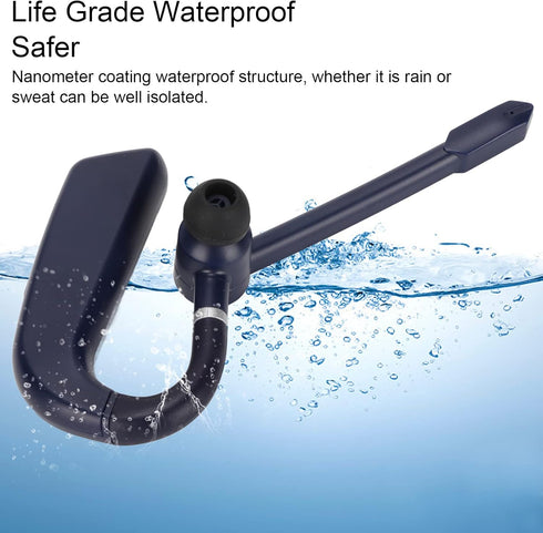 PUSOKEI Single Ear Bluetooth Earpiece,Waterproof 270° Rotatable Handsfree Headset with Mic for Business Office Driving,Wear it Left or Right No De...