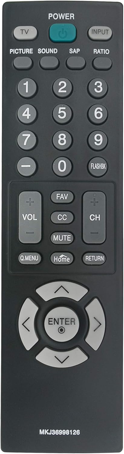 MKJ36998126 Replaced Remote fit for LG TV 32LV2400 42LV4400 47LV4400 55LV4400 32LV2400-UA 47LV4400-UA 55LV4400-UA 42LV4400-UA 32LV2400UA 47LV4400U...