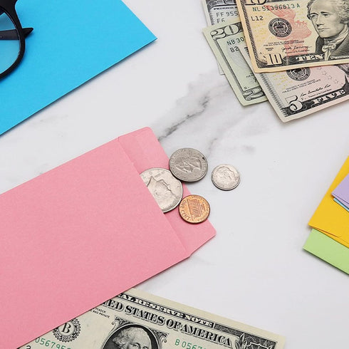 VANRA 150 PCS Coin Envelopes #1 Seed Envelopes Colorful Small Parts Envelope Tiny Cards Storage Packets with Gummed Flap for Mini Parts Stamps Col...