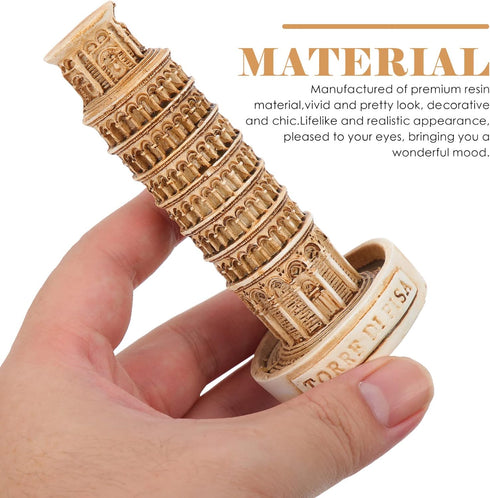 Amosfun 3pcs Leaning Tower of Pisa Model Resin Decoration Tower Collectible Figure Fish Tank Landscape Architecture Building Model Fish Tank Tower...