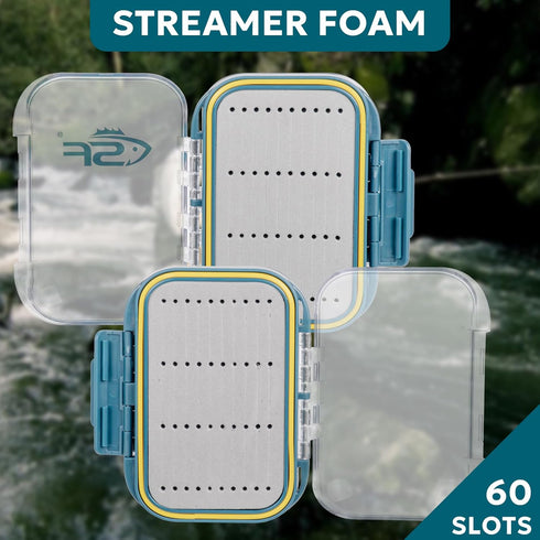 SF Small Waterproof Fly Box Double Sided Floating Fly Fishing Case Storage For Nymph Wet Dry Fly Flies Streamer Foam...