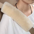 Soft Genuine Sheepskin Wool Auto Seat Belt Cover Seatbelt Shoulder Pad for a More Comfortable Driving, Compatible with All Cars(Beige)...