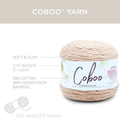 Lion Brand Yarn (1 Skein) Coboo Yarn, Terracotta, 696 Foot (Pack of 1)...
