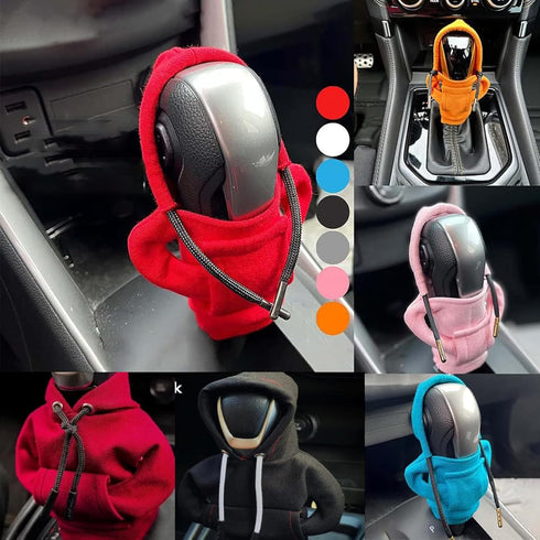 Car Gear Shift Cover Hoodie Car Gear Shift Knob Cover Set Shifter Knob Hoodies Covers Car Accessories and Decorations...