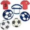 SOCCER BALL COOKIE CUTTERS WITH JERSEY American Soccer Football Sport Small Large Balls With Jersey Uniform T-Shirt Made In USA Cookie Cutters For...