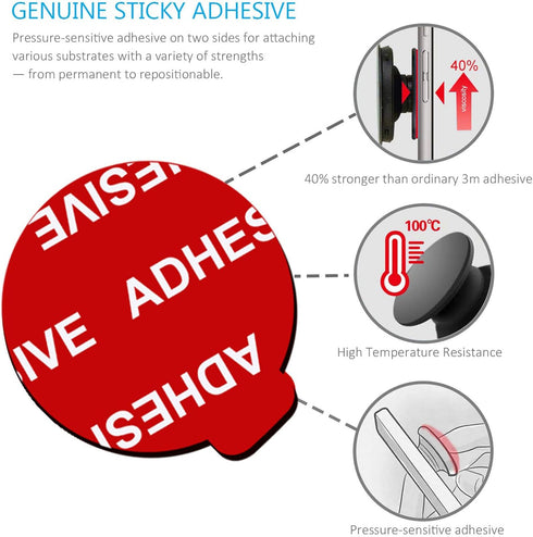 PKYAA 8 Pack Sticky Adhesive Compatible with Socket Base, Double-Sided Replacement Tape for Collapsible Grip & Stand Back, 4pcs Sticker Pads for C...