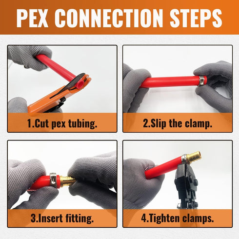 SUNGATOR 4-Pack Pex Drop Ear Elbow 1/2", Pex Fittings 1/2 inch Drop Ear, 1/2" Pex to 1/2" Female NPT, 1/2 inch Pex Shower Head Fittings, No Lead B...