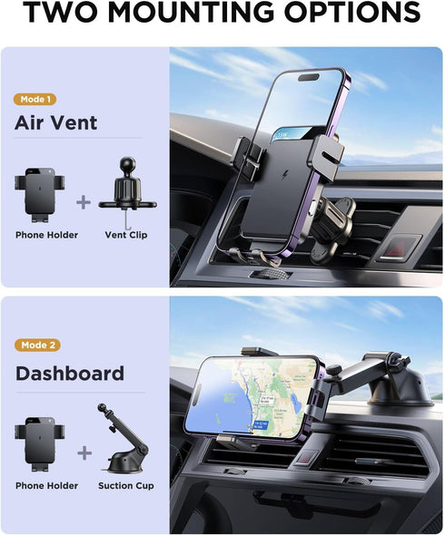 JOYROOM Wireless Car Charger,15W Qi Fast Charging Car Charger Phone Holder Mount, Auto-Clamping Alignment Windshield Dashboard Air Vent Cell Phone...