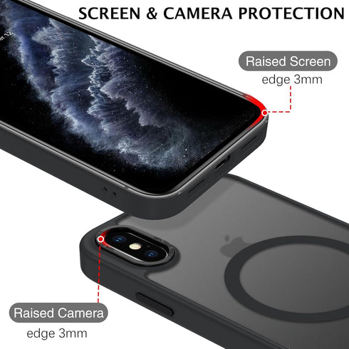 Telaso iPhone X Case, iPhone Xs Phone Case Compatible with Magsafe Wireless Charging Translucent Matte Back Slim Shockproof Anti-Scratch Anti-Yell...