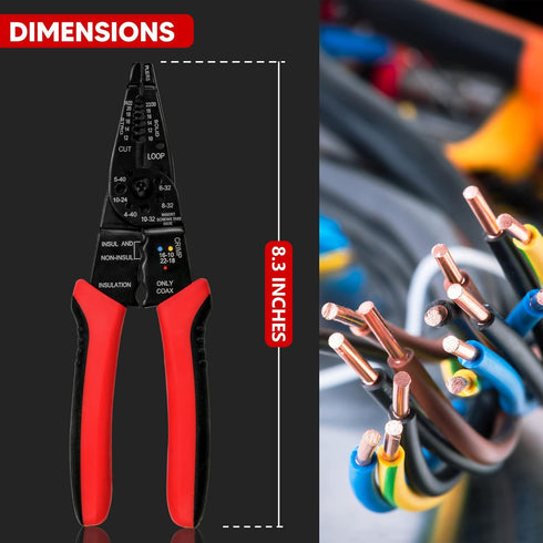 Wire Stripper Cutter Wire Stripping Tool - 8 Inch, Multi-Function Hand Tool?Professional Handle Design And Refined Craftsmanship.,XT-1-001...