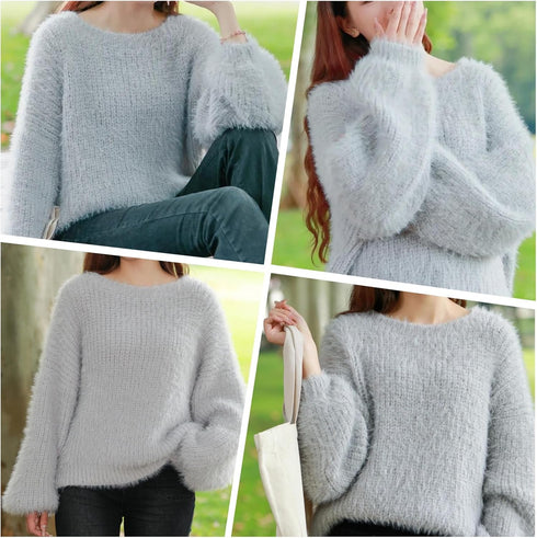Snowbaby Wool Acrylic Blend Long Pile Yarn,(Worsted) Warm and Luxurious Fuzzy Yarn for Knitting and Crocheting DIY Hats Scarves Sweaters, 2 * 3.52...