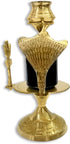 Craftsman SATVIK 4.5 INCH Brass Lord Shiva Linga Lingam Shivling Statue Shesnag Trishul with Brass Matki for Hindu Festive Pooja Puja Sculpture It...