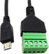 Poyiccot Micro USB Screw Terminal Block Connector, Micro USB Male to 5 Pin/Way Female Bolt Screw Shield terminals Pluggable Type Adapter Connector...