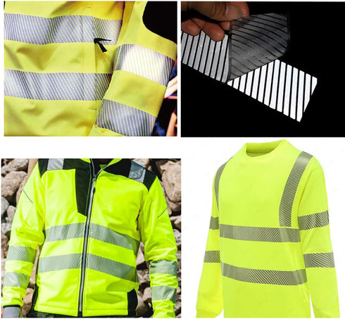 JINBING 2" Safety Silver Reflective Iron on Fabric Clothing Tape Stripe Heat Transfer Vinyl Film M02 (2" x 33ft)...