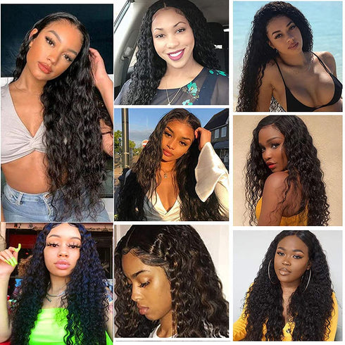 Brazilian Water Wave Bundles Human Hair Ocean Wave Bundles Grade 8A Water Wave Human Hair Bundles Unprocessed Virgin Hair 1 Bundle 10 Inch Hair Ex...