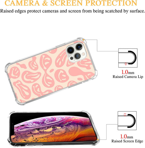 Peachy Melting Smile Face Case Compatible with iPhone 15 Pro, Hippie Trippy Smile Face Case for iPhone 15 Pro, Cool TPU Bumper Phone Case Cover...