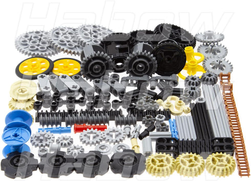 116pcs Technic-Parts Gears-Axle-Pin-Connector Compatible with Lego-Technic, Wheels Link Chain Gear Rack Steering Wheel Technic Bush Hook Tow Ball ...