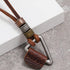 Hollow Cubic Brown Genuine Leather Pendant Necklace Geometric Dice Steampunk Chunky Pendants Jewelry for Men Choker...