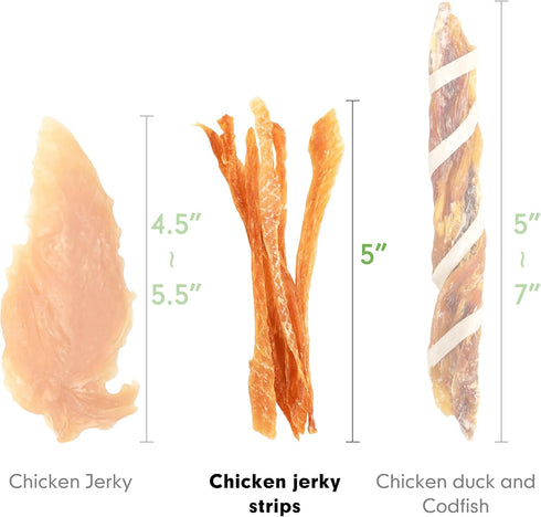 MON2SUN Dog Treats, Chicken Jerky Strips for Small Dogs, High Protein & Grain Free Dog Snacks, Easy to Digest Dog Training Treats (Chicken, 10.58 ...