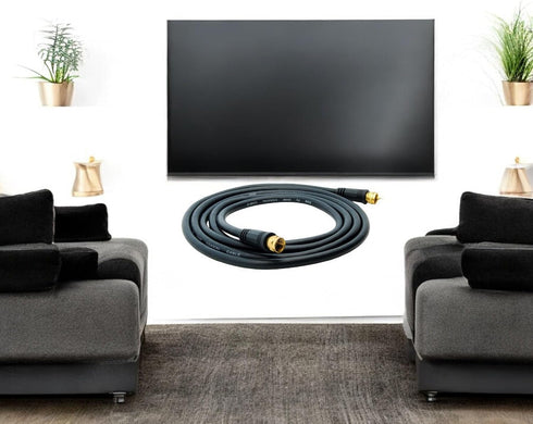 iMBPrice - (2-Pack) RG6 Coaxial Patch Cable (12 Feet) with F-Type Screw-on Connectors in Black...