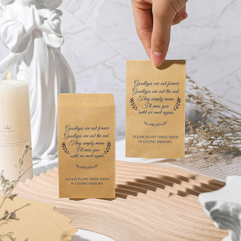 120 Pack Memorial Coin Envelopes Funeral Favors Kraft Small Coin Envelopes Plant Small Flower Packets Celebration of Life Small Envelopes for Fune...