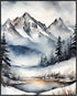 Posterizer 1 pcs-beautiful snowy scenary in winter -4-Landscape & Nature Art-GIft for Men Women Teens-Dining Room Decor- unframed wall art...