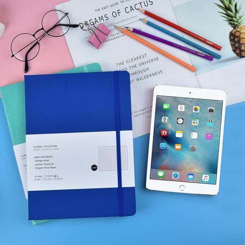 2 Pack B5 Journal Notebooks Classic College Ruled Notebooks Hardcover Lined Journals for Office Home School Business Writing Note Taking, 10.2 x 7...