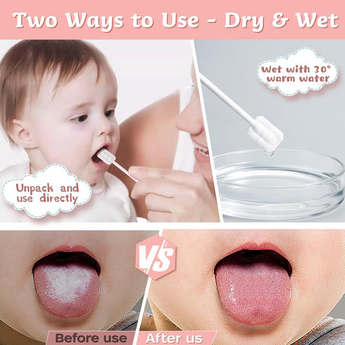 60PCS Baby Tongue Cleaner & 1PCS Finger Toothbrush Infant Mouth Cleaner Newborn Gum Cleaner Disposable Infant Oral Clean Stick Dental Care for 0-3...
