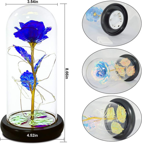 QUELIEN Beauty and Beast Rose,Galaxy Flower Rose Gift for Girlfriend?Glass Flower Roses?Unique Gifts for Women, Christmas, Birthday,Thanksgiving,A...