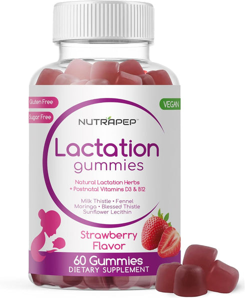 Lactation and Postnatal Support Gummies - Milk Production Supply Increase Supplements for Breastfeeding Women - with Vitamins D3 B12 Milk Thistle ...