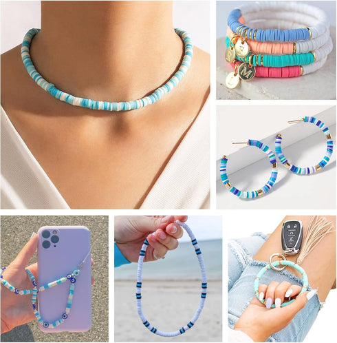 Clay Beads for Bracelet Making Cheriswelry 1 Set DIY Jewelry Making Kit 6mm Clay Disc Round Spacer Beads Acrylic Letter Beads Plastic Brass Loose ...