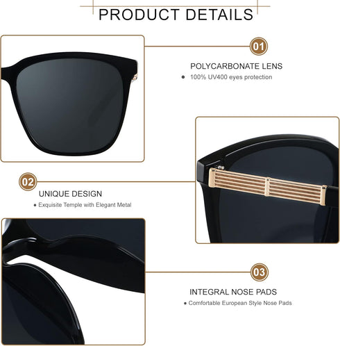 LYZOIT Oversized Sunglasses for Women Mirrored Big Large Shades Fashion Square Frame Sun glasses UV Protection...