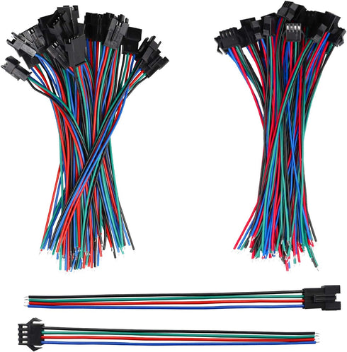 mxuteuk 20 Pairs 22 AWG JST SM Plug 4 Pin Male to Female LED Wire Connector Adapter Electrical Cable 150mm for Led Strip 5050 3528...