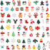 CCINEE 100pcs Christmas Resin Slime Charms for Craft, Santa Snowman Tree Bell Deer Slime Charm Miniature Ornaments for Scrapbooking DIY Craft Maki...
