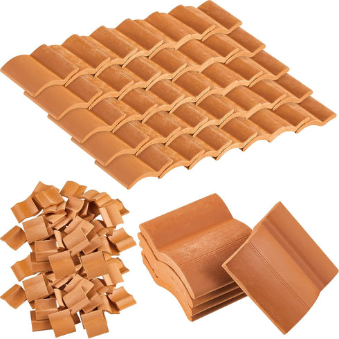 Roof Tiles Model Building Set Miniature Tiles Roof Tiles Dollhouse Shingles Fake Tiles Model Landscape Accessories for DIY Kitchen Garden Diorama ...
