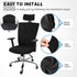 Lounsweer 3 Pieces Headrest Chair Cover Office Chair Cover Rolling Desk Chair Cover Gaming Chair Covers Stretch Washable Computer Chair Slipcovers...