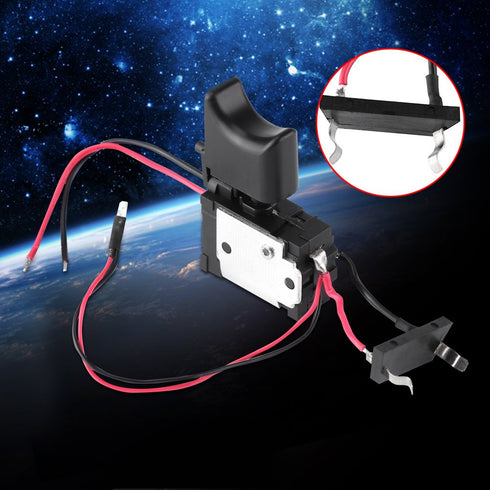 Electric Drill Switch, 7.2 V - 24 V Electric Power Tool, Lithium Battery Cordless Replacement Drill Speed Control Trigger Switch with Small Light ...