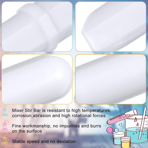 Magnetic Stir Bar White Stir Rod Magnetic Stir Plate with Ring Shape Magnet Stirrer Mixer Stirring Bar for Laboratory (16 Pieces,35 mm/ 1.38 Inch)...